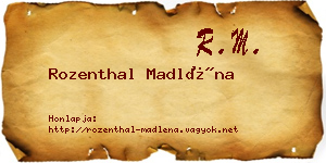 Rozenthal Madléna névjegykártya